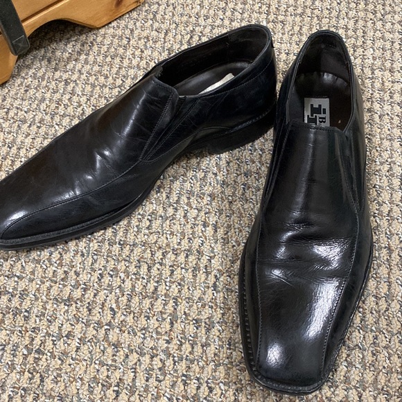 Black mens square toe dress shoes - Picture 2 of 5